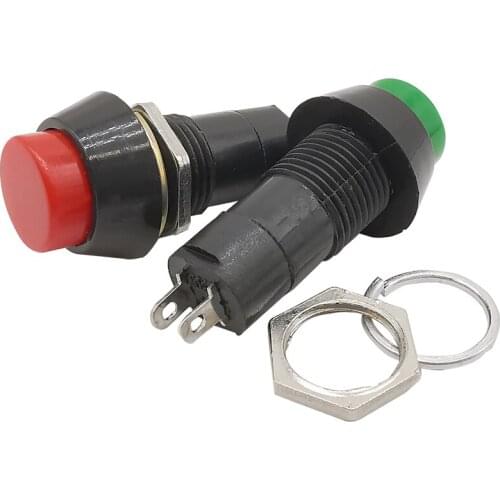 10Pcs/Lot PBS-11A 2Pin Plastic Round Push Button 12mm Self Lock Latching Push button Switch 3A 150V Push Button Switch