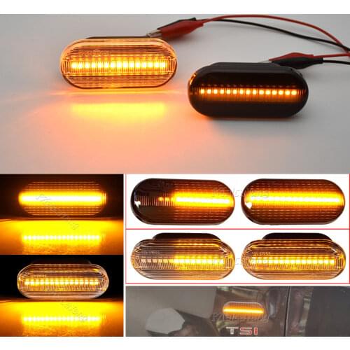 2pieces Led Dynamic Side Marker Turn Signal Light For Volkswagen VW Bora Golf 3 4 Passat 3BG Polo SB6 SEAT Ibiza Leon Skoda Ford
