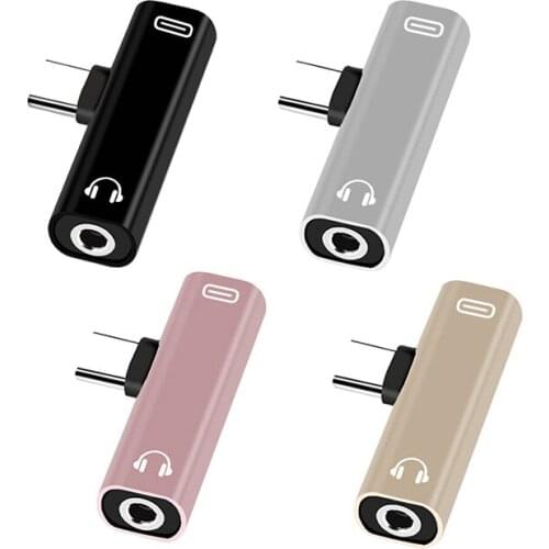 2 In 1 Type C To 3.5mm Durable Jack Earphone Charging Converter USB Type-C Audio Adapter For Xiaomi Samsung Huawei Type C Phone