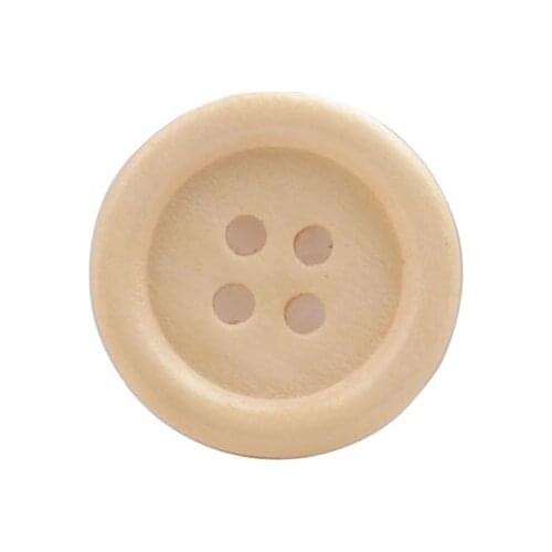 300PCS Yellow Wooden Button Beads Sewing DIY #92361