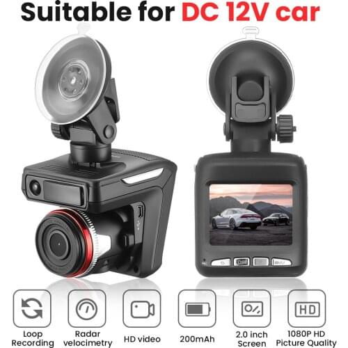 X7 Car DVR Dashcam Radar Detector 2 In 1 140° Lens 1080P HD Dashboard Camera Anti Radar Detector+English Russian Voice Alerts