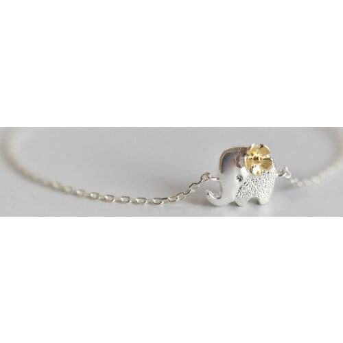 Elephant Frangipani Flower Sweet Animal Chain 925 Sterling Silver Adjustable Bracelet For Women Fashion Trendy Jewelry Gift