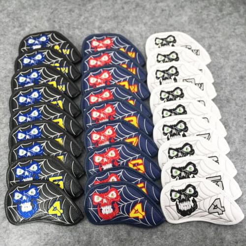 Golf irons Cover Magnetic Closure PU Leather skull Golf Putter HeadcoverGolf Headcover golf accessory