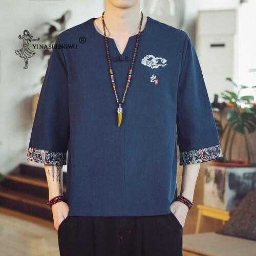 Kimono Japanese Men Short Half-Sleeve Shirt T-shirt Embroidered Japan Harajuku Trouser Yukata Haori Cardigan Asian Male Costume