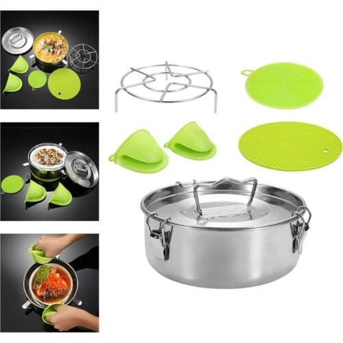 Round Steamer Box with Lid Steaming Grid tray Kitchen Steamed bamb decating digestor steam boiling drawer stainless steel