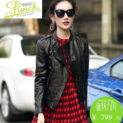 Sheepskin Genuine Slim Women Motorcycle Real Leather Jacket Plus Size Chaqueta Mujer 9411 YY724