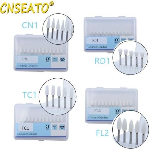 CNSEATO 12Pcs Dental White Stone Aluminum Oxide Polishing Kits FG Abrasion Polishing Burs FL2/CN1/RD1/TC1