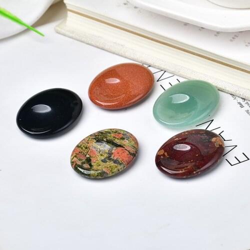 1pc Natural Rock Rose Quartz Obsidian Worry Stone Can Be Used To Reduce Stress DIY Gifts Jewelry