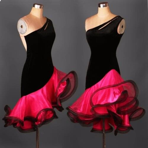 2017 New Women/Kids Latin Dance Dress Adult/Children Custom Size Organza Sleeveless Stage Performance Competition Salsa Dress