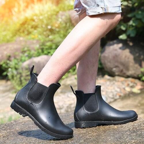 Fashion Waterproof Chelsea Boots Women Platform Rain Shoes 2021 Slip on Rain Boots Ladies Outdoor Work Rain Boot Botines Mujer