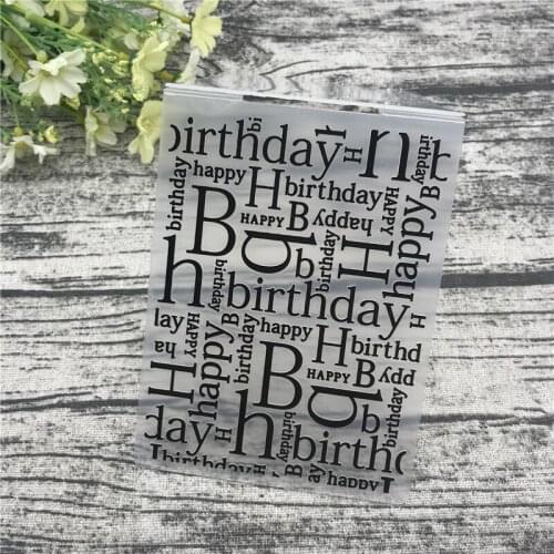 Happy Birthday Plastic Embossing Folder For Scrapbook DIY Album Card Tool Plastic Template Stamps Wedding Decor