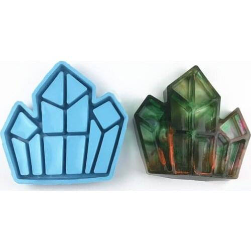 Crystal Shaped Organizer Epoxy Resin Mold Jewelry Makeup Storage Box Shelf Display Stand Tray Silicone Mould DIY Crafts Home Dec