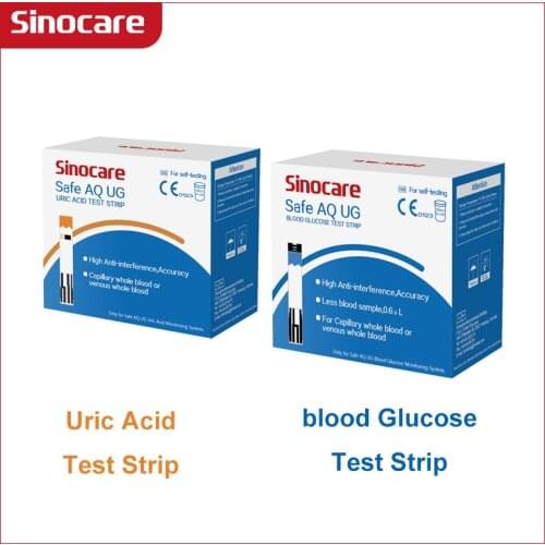 SINOCARE 50 strips for Safe-UG Blood Glucose and Uric acid testing Accurate results Rapid testing Convenient to use and carry