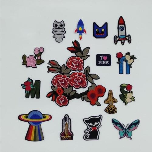 Fashion style Iron on patch Applique Embroidery Hot melt adhesive DIY Sticker Sewing Patches Craft Dress Decorate Accessories