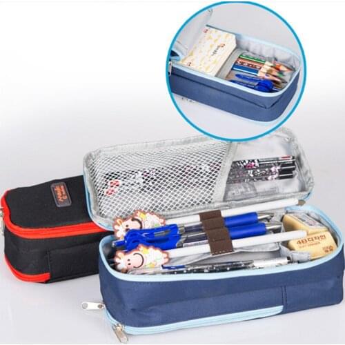 Boys girls Multilayer Oxford school pen case fabric pencil bag etui a crayons cuir pencil pouch stifte tasche pencil case 04953