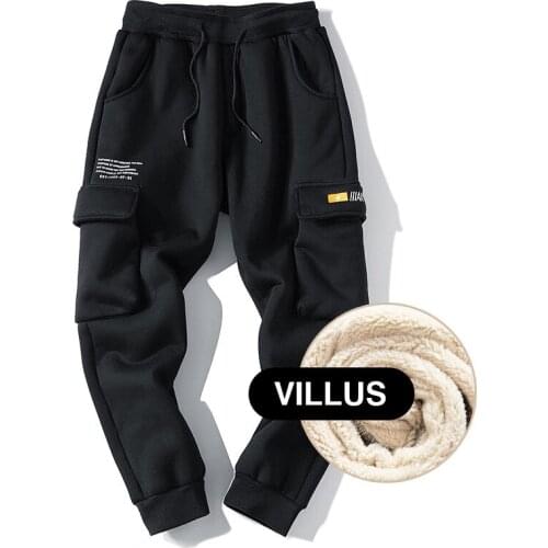 Winter sweatpants mens streetwear joggers men cargo pants warm lamb wool pants men fashion Casual trousers