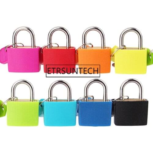 100pcs Small Mini Strong Steel Padlock Travel Suitcase Diary Lock With 2 Keys Colored Plastic Case Padlock Decoration
