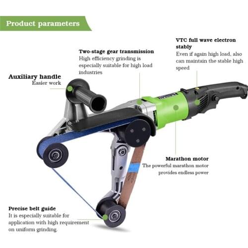 110V/220V Stainless Steel Tube Belt Sanders Grinding Polishing Machine Wire Drawing Machine Processing Polishing Tool Polerka