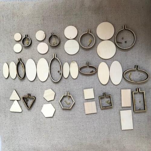 15PCS/LOT Different Size Mini Embroidery Hoop Wooden Embroidery Frame Small Hand Stitching Hoop Cross Framing Hoop DIY Gift