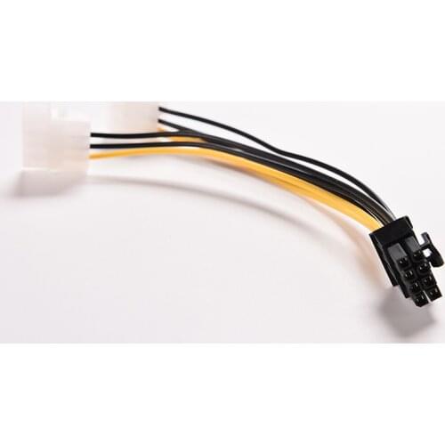 16cm/5" 8 Pin PCI Express Male To Dual LP4 4Pin IDE Power Cable Adapter