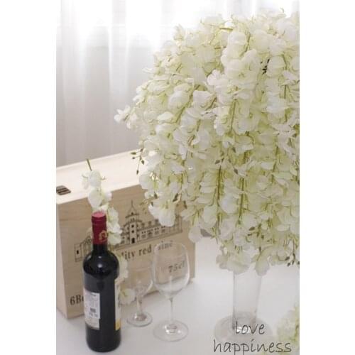 20PCS Artificial Silk Wisteria Flower For DIY Wedding Arch Square Rattan Simulation Flowers Wall Hanging Basket Can Be Extension