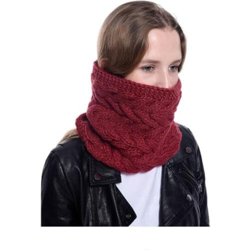 2019 New Winter Scarf Knitted Soft Wool Collar Solid Neck Warmer Shawl Wrap Warmer Crochet Women Scarves Female Scarves