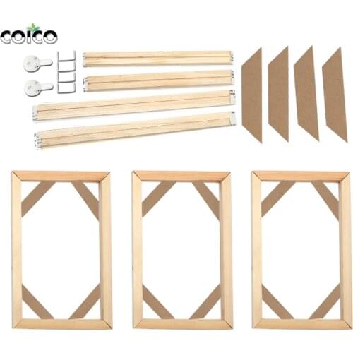 3 pcs Wood Frame For Canvas Painting With Wall Home Decor 70x100 Picture Custom Size DIY Natural Wooden Frame Poster Photo Frame