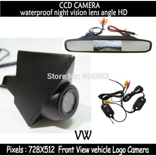 Wireless CCD Night Vision Car front View Camera with Monitor for volkswagen VW GOLF Bora Jetta Touareg Passat Lavida Polo Tiguan