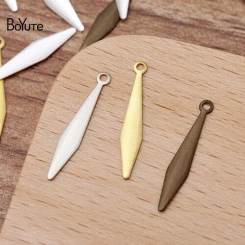BoYuTe (500 Pieces/Lot) 3*20MM Metal Brass Drop-Shaped Tassel Charms Jewelry Accessories DIY Handmade Materials