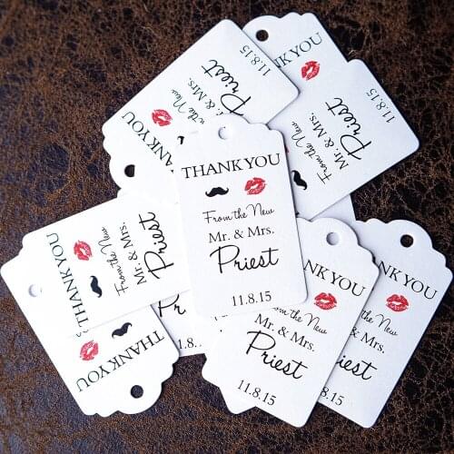 J5-200 pcs 3.5x6.2cm Paper Label Attend A Wedding Wedding Favor Tags Invitation Personalized Bridal Shower Box Gift Key Candy