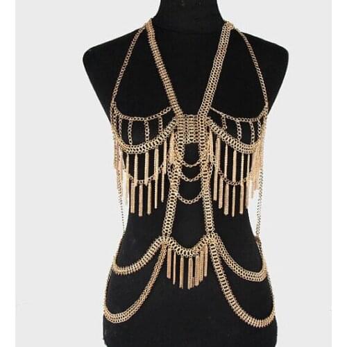 New deisgn Silver Gold body chains Dance Wings Dress Costumes Stage Performance Women Clothes Party Supplies