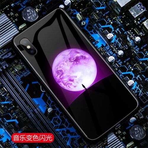 Call Light LED Flash Space Case For iPhone 6 6S 7 8 Plus X Xr Xs 12 Mini 11 Pro Max Case Temepred Glass Luminous Cover 12 Funda