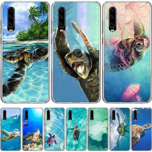 Sea Turtle Aqua Phone Case for Huawei P40 P30 P20 Mate 30 20 10 Pro P10 Lite P Smart Z + 2019 Gift Coque Cover Capa