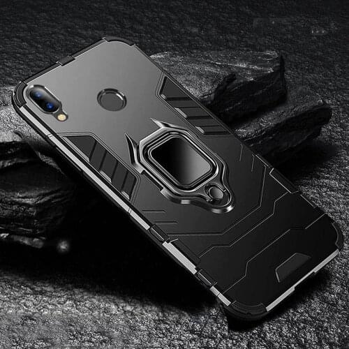 P Smart Z Case Heavy Duty Armor Ring Bracket Kickstand Drop-proof Cover For Huawei P Smart Plus 2019 P Smart 2018 FIG-LX1 FIG-LA1 Fundas Couqe