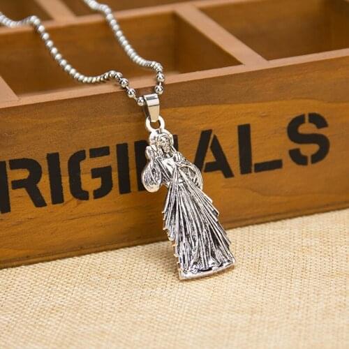 The Virgin Mary Jesus Stainless Steel Necklace for Women Silver Color Stainless Steel Necklace Jewelry collares mujer