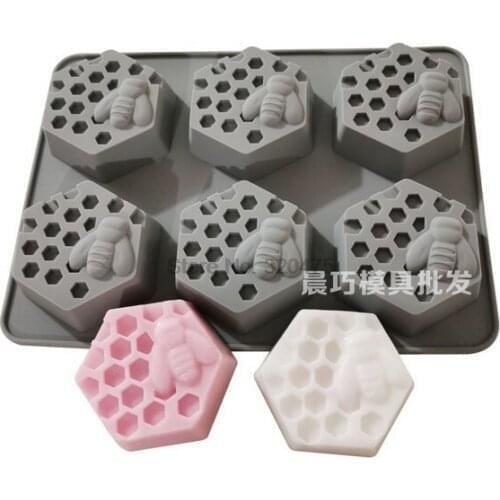 DHL 200pcs Silicone Mold Bee Soap mold 6 cavity easy to Demolding Handmade Soap Craft For Diy Soap Maker