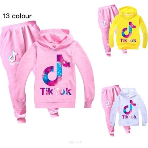 Spring Autumn Baby Boy Girl Sweater Kids Clothes Sports Suit Children Tik Tok Clothing Kids Hoodies+Pants 2pcs/Set Teenager