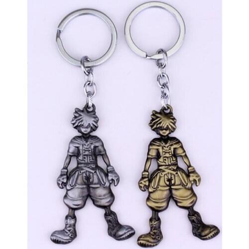 Dongsheng New Arrival Anime Cartoon Kingdom Hearts Sora Dolls Figure Metal Keychain Pendant Key Chain Chaveiro Key Ring