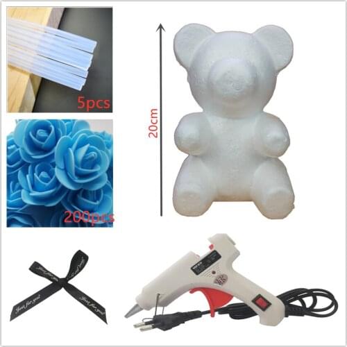 Artificial Flowers Rose Bear Anniversary Valentines Day Gift Birthday Mother DIY Present Wedding Party Decoration