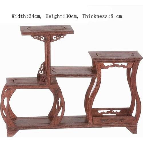 Exquisite Chinese Decoratable Classical Handmade Wenge Wooden Display Stand Shelf No.4