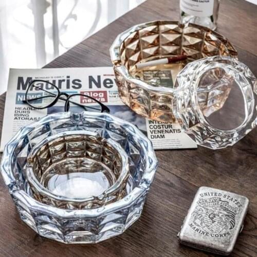 Ceramic Crystal Glass Ashtray Cigarette Ashtray Household Living Room Ash Tray Office Bar Home Smoking Accessories