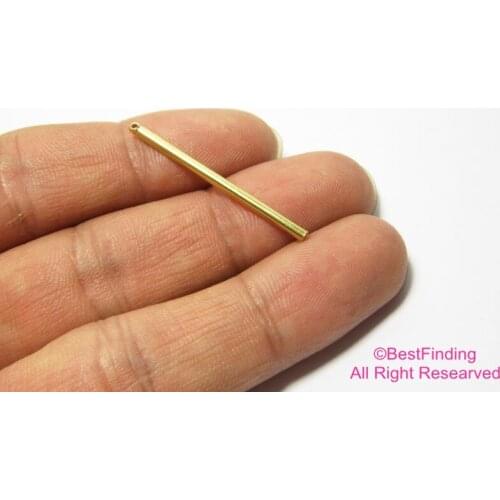 50pcs Brass charms 35x2mm Raw brass Bar Earrings findings necklace charms -R007