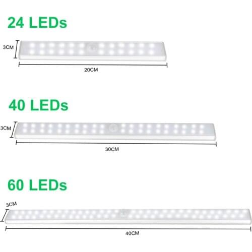LED Motion Sensor Closet Light 6 10 24 40 60 LEDs Under Cabinet Light Magnetic Night Lamp For Kitchen Stairs Wardrobe Cupboard