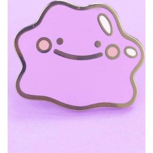 Kawaii Soft Dittos Slime Hard Enamel Pins Cute Cartoon Elf Lapel Pin Video Game Fan Collect Metal Badge Fashion Accessories Gift