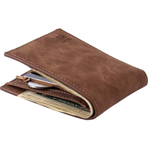 Mens Wallets Zipper Small Male Money Purse Coin Bag Wallet Card Holder Slim Purse Money Wallet