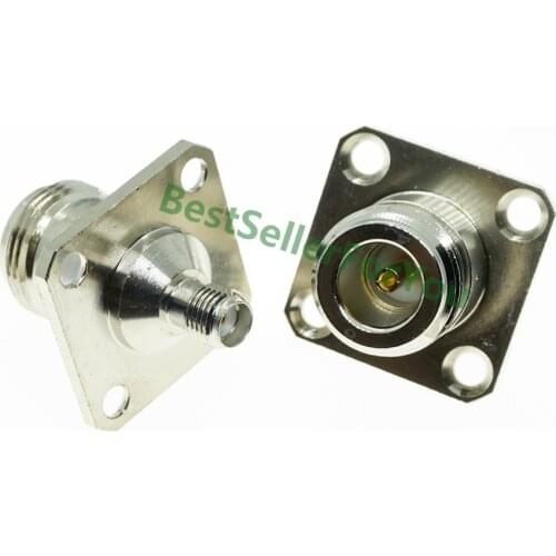 N female jack to SMA female jack flange Panel mount 4 hole RF adapter connector
