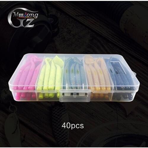 40pcs 10cm Soft Fishing Lures Set MSB100 6g Silicone Shad Bait Wobblers Lure in Fishing Tackle Box Carp Pesca Baits Wholesale