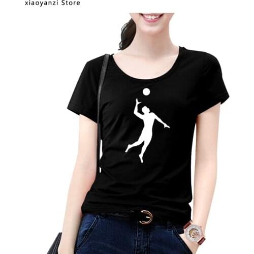 New Funny Style Evolution of Volleyballs T Shirt women Custom Pattern cotton Short Sleeve man Good at Volley Ball T-shirt