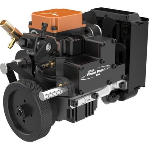 TOYAN Single-Cylinder 4-Stroke Methanol Engine Model With Water-Cooled Pump Box For 1/10 1/12 1/14 RC Car Boat Airplane