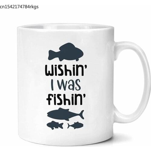 Gift for Fisherman Wishin I Was Fishin' Mug